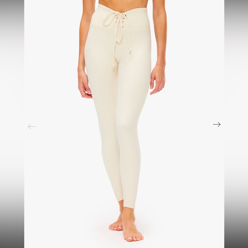 Year of Ours Ivory Football (Lace up) leggings